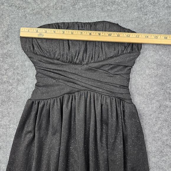Vintage Y2K IN San Francisco Dress Womens Small Black Strapless Sparkle Whimsy - Picture 3 of 8